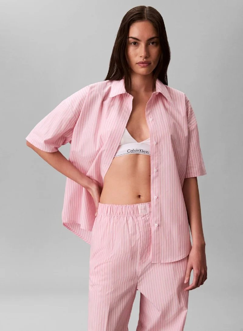 CALVIN KLEIN  Cotton Poplin Pants Pyjama Set for Women | Best Price UAE